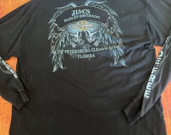 Harley-Davidson 刺繍入りロンT HARLEY-DAVIDSON ロングTシャツ M相応 刺繍ロゴ｜Yahoo!フリマ