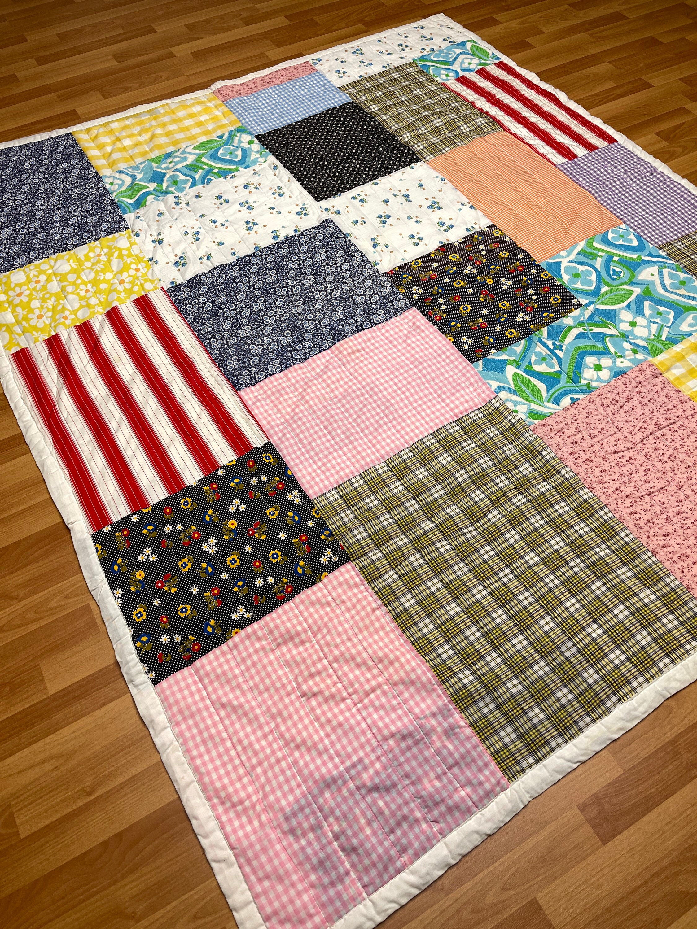 【一点物】ヴィンテージキルト　大判 ヴィンテージラリーキルト 18000-7 150×240cm : 輸入雑貨屋 BON