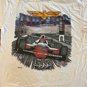Vintage 2000 Indianapolis 500 T Shirt Size XXL Double Sided Awesome Graphics Juan Pablo Montoya Winner
