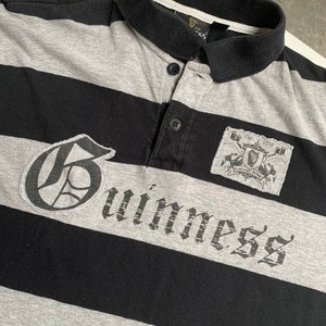 Guinness Beer Striped Polo Shirt Size 40 Official Merchandise image 1