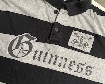 Guinness Beer Striped Polo Shirt Size 40 Official Merchandise