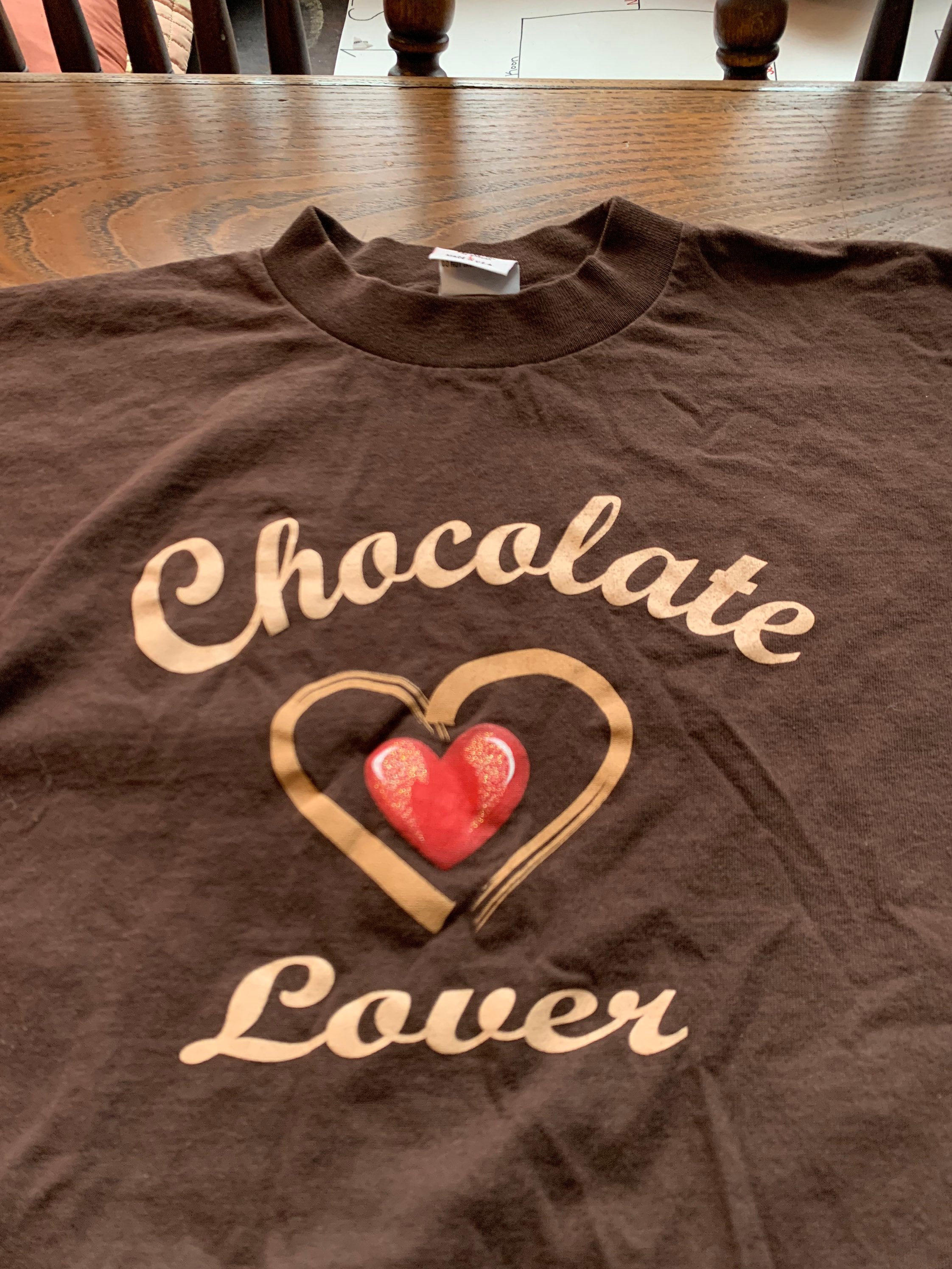 Vintage 80s Chocolate Lover T Shirt Size Large Awesome Graphic