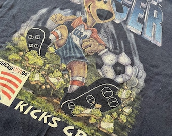 Vintage 90s USA World Cup Soccer 1994 Kicks Grass T Shirt Size