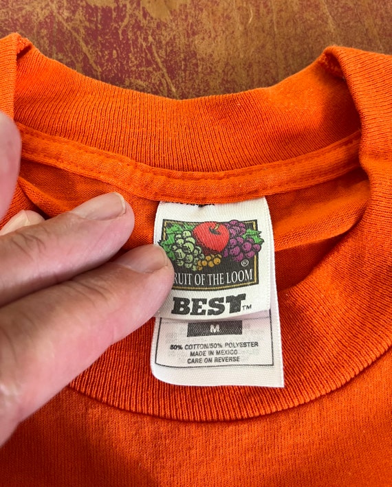 Vintage Bahamas Orange Embroidered T Shirt Size M… - image 4