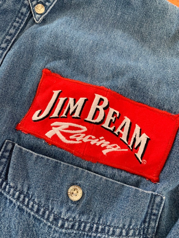 Vintage Jim Beam Racing Denim Button Down Shirt Si