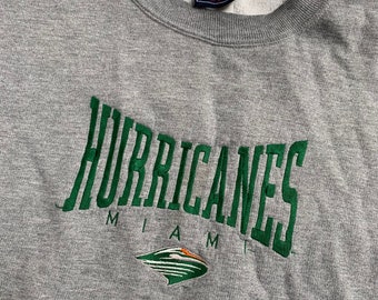 Vintage Miami Hurricanes Crewneck Sweatshirt Size 2XL Quality Stitched Letters Embroidered Nice