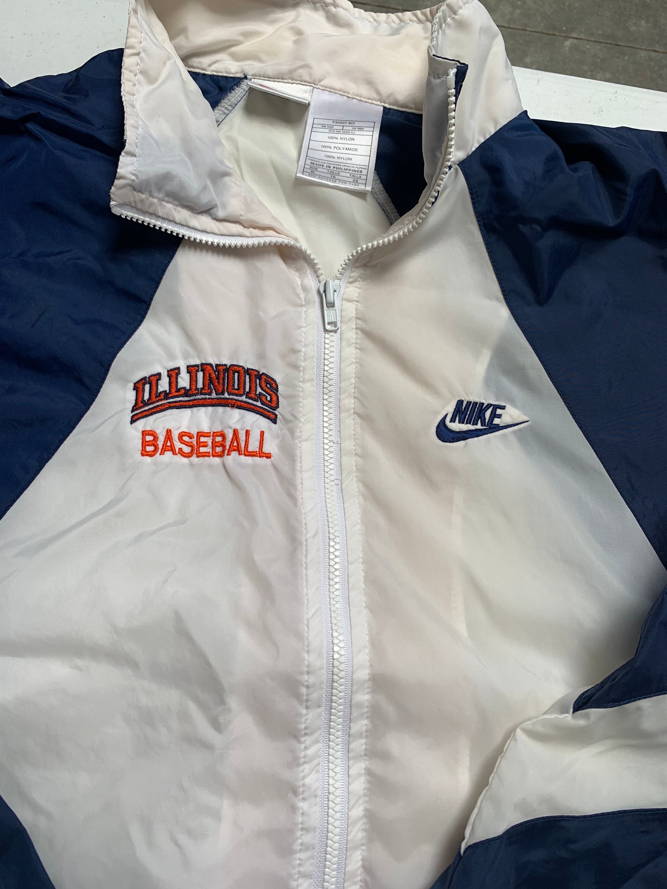 University of Illinois Baseball Jacket Windbreaker Size Etsy