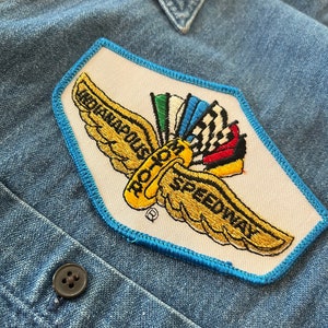 Vintage Indianapolis Motor Speedway Blå denimskjorta/jacka med knappar Storlek XL