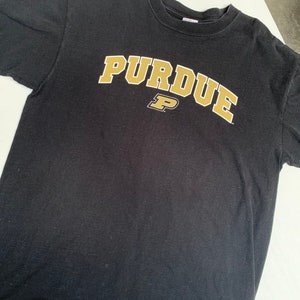 Vintage Purdue University T Shirt Size Large Classic Black & Gold