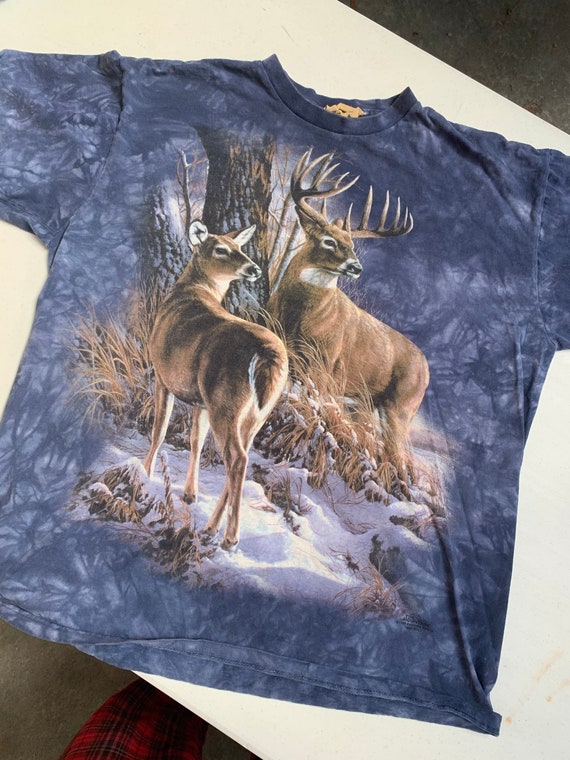 Vintage Buck & Doe Deer The Mountain Allover T Sh… - image 2