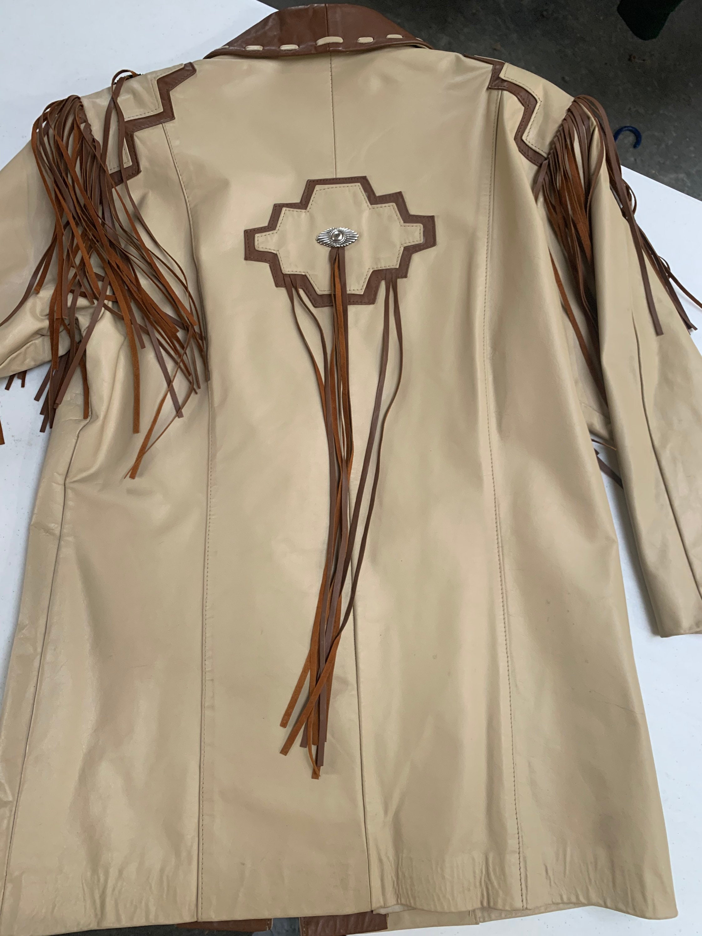 Vintage 70s 80s Leather Jacket Coat Fringe Quality Lariat Brand