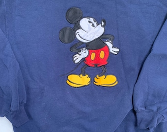 Vintage Mickey Mouse Crewneck Sweatshirt Size Large Quality Stitched