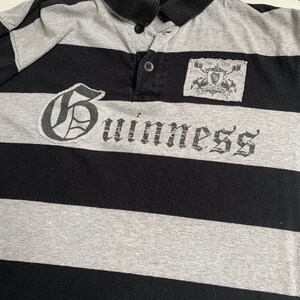 Guinness Beer Striped Polo Shirt Size 40 Official Merchandise image 3