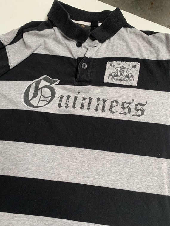 Guinness Beer Striped Polo Shirt Size 40 Official… - image 3