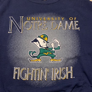 Vintage 80s Notre Dame Fightin Irish Crewneck Sweatshirt Size XL Extra Large Awesome Graphic Quality Made in USA