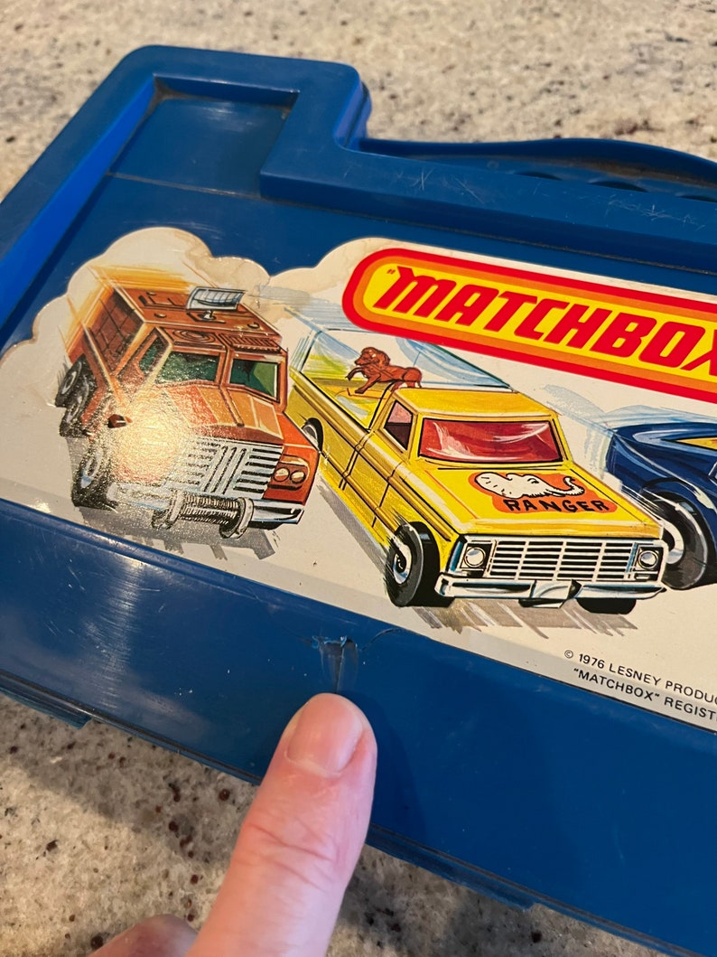 Vintage 70s Matchbox Car Carry Case 18 Cars Lesney 1976 Blue Etsy