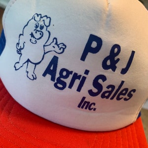 Vintage Pig Farmer Mesh Trucker Snapback Hat Cap