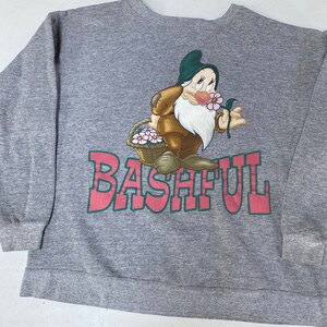 Bashful Dwarf Crewneck ** Medium ** Gray ** Colorful Graphic