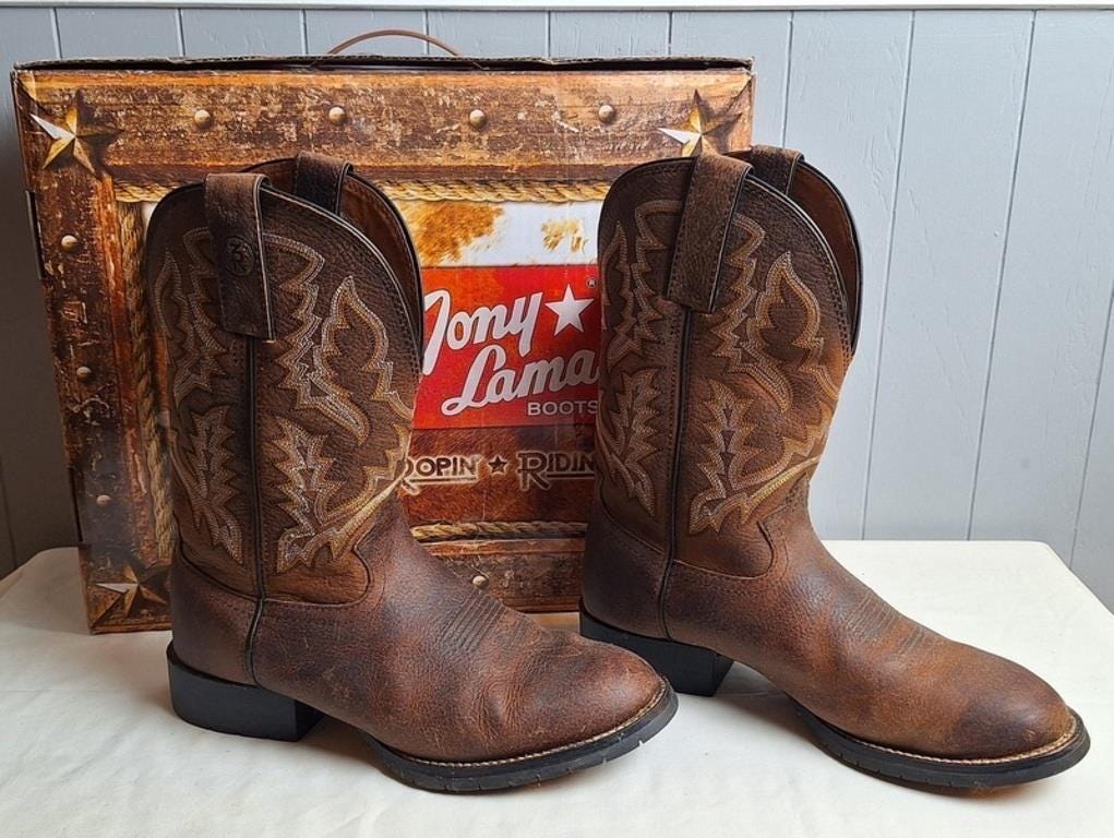 Vintage Tony Lama Brown Pitstop Cowboy Boots Size 8D Nice - Etsy display picture 3