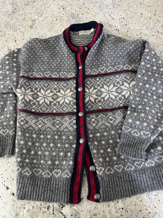 Vintage LL Bean Cardigan Sweater Size XL Quality … - image 1