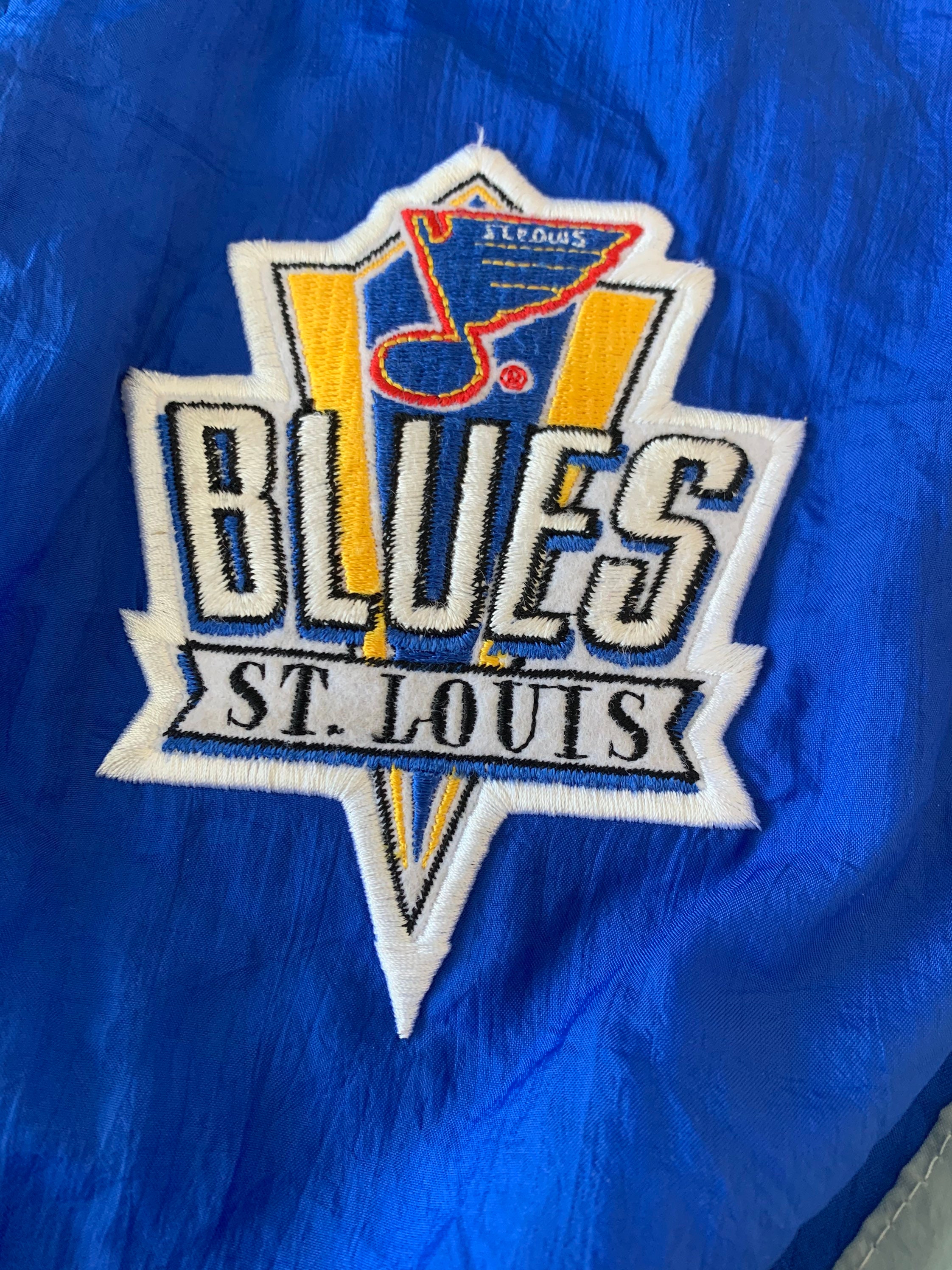 Vintage St Louis Blues Hockey Full Zip Windbreaker Jacket Size 