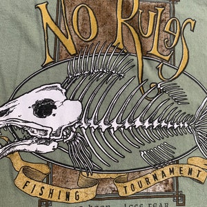 No Rules Fishing Tournament T Shirt Size XL More Beer Less Fear
