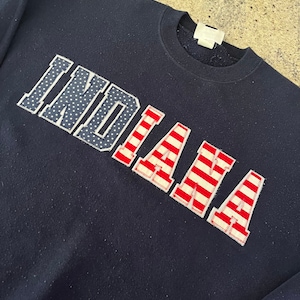 Vintage Indiana Red White & Blue Crewneck Sweatshirt Taille XL Fabriqué aux États-Unis