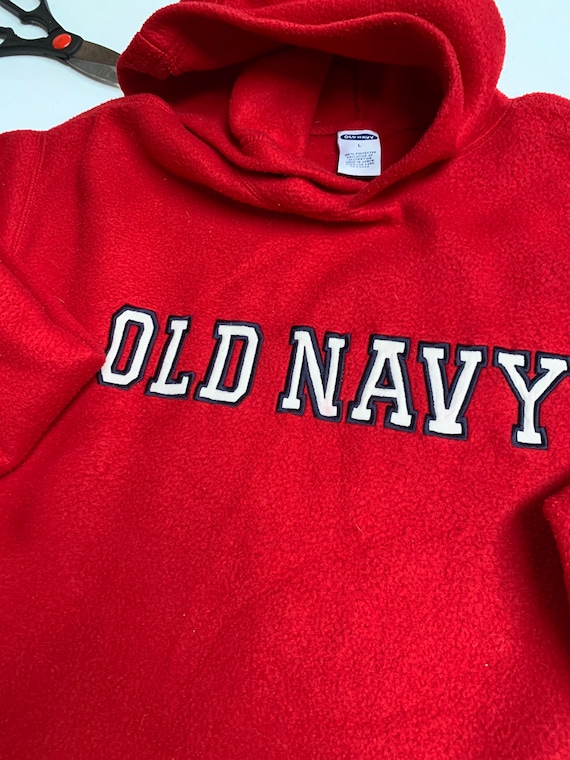Vintage Old Navy Brand Red Fleece Hoodie Sweatshirt Size Large - Etsy New  Zealand