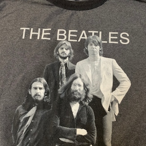 The Beatles Ringer T Shirt Size Large 60s 70s Photos