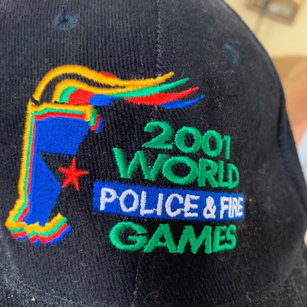 Vintage 2001 World Police & Fire Games Hat Cap Quality Embroidered