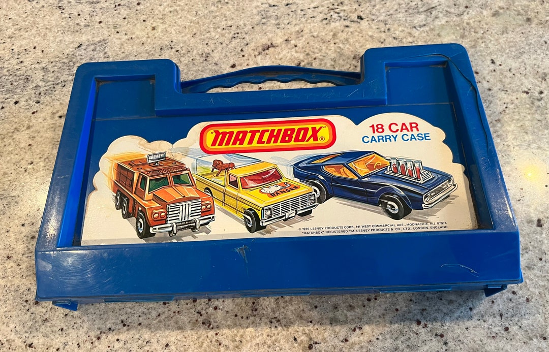 Vintage 70s Matchbox Car Carry Case 18 Cars Lesney 1976 Blue Plastic Etsy