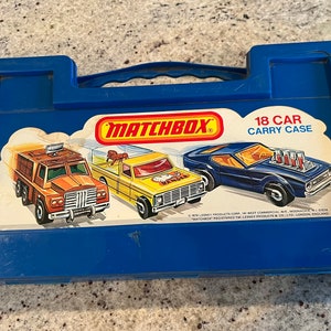 ヴィンテージ 70 年代 マッチボックス カー キャリーケース 18 台 レスニー 1976 ブルー プラスチック
