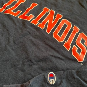 Vintage Champion Brand University of Illinois Long Sleeve T Shirt Size XL