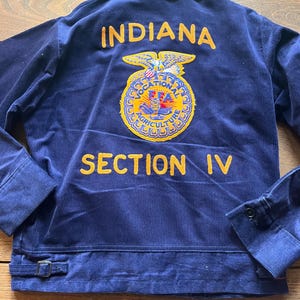 Vintage FFA Indiana Blue Corduroy Size Small / Medium Quality