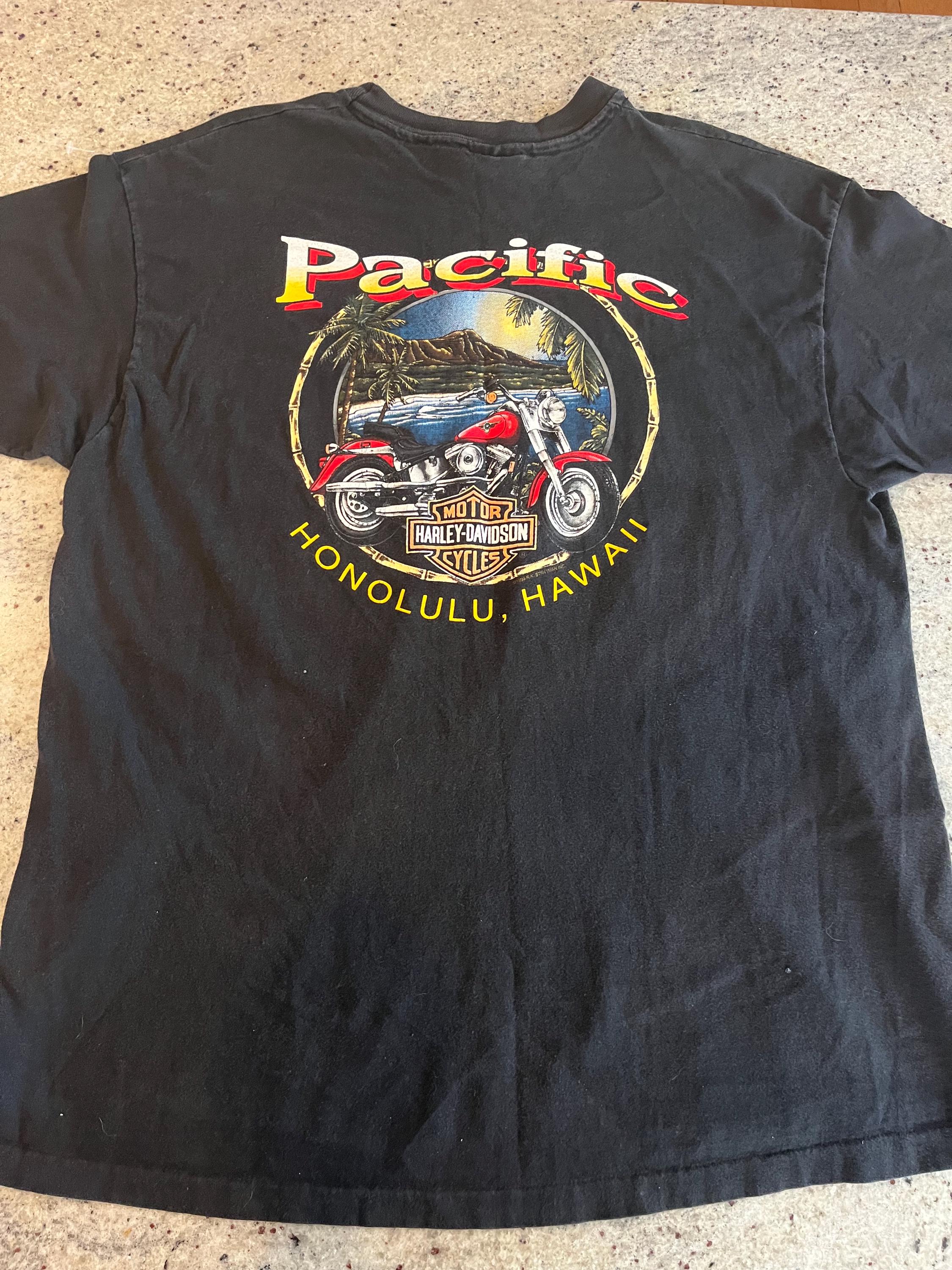 Vintage Harley Davidson Honolulu Hawaii Pacific T Shirt Size XL