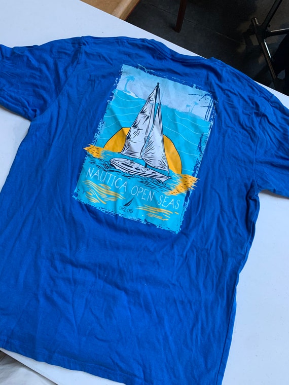 Vintage Nautica Open Seas  T Shirt Size Large Awe… - image 2