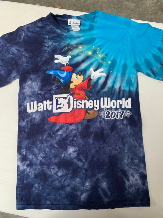 Walt Disney World Mickey Mouse Fantasia Tie Dye T Shirt Size Small