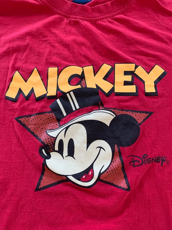 Vintage Disney Mickey Mouse T Shirt Size Large Aw… - image 4