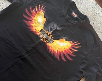 Vintage Harley Davidson Eagle Tennessee T-shirt maat medium geweldig grafisch dubbelzijdig