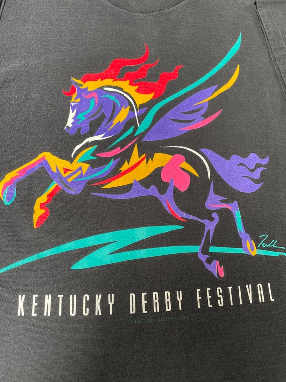 Vintage 1990s Kentucky Derby T-Shirt, Colorful, M… - image 2