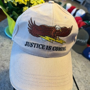 Justice is Coming SnapBack Hat Cap Awesome Quality Embroidered Eagle Graphic Patriot