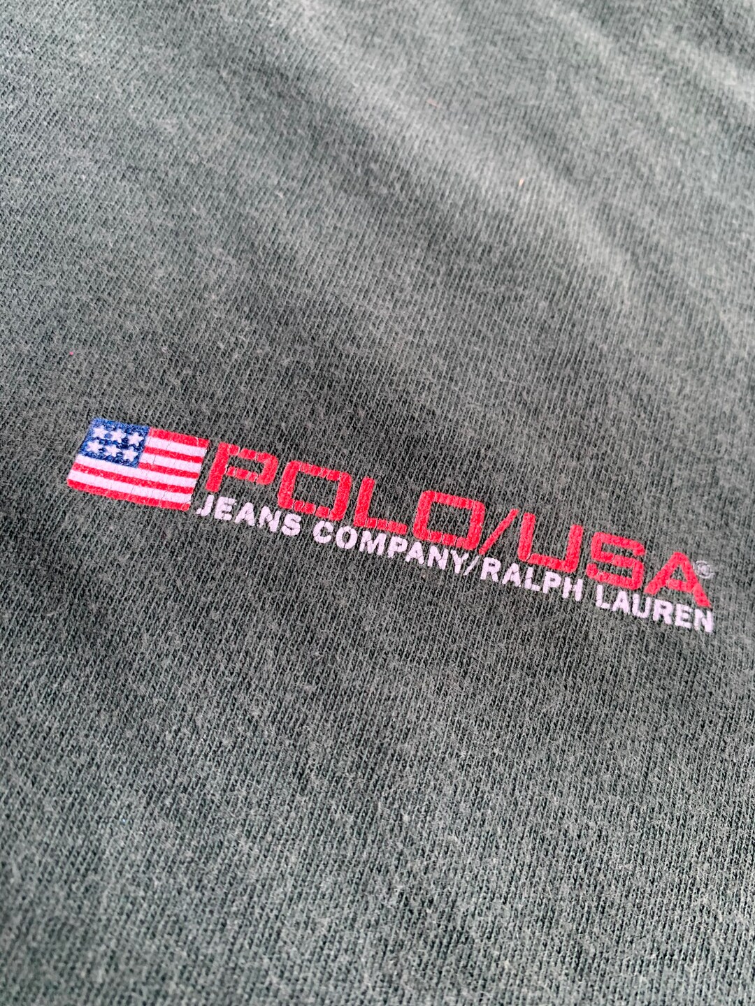 Vintage Polo Ralph Lauren USA T Shirt Size XL Green American Flag - Etsy