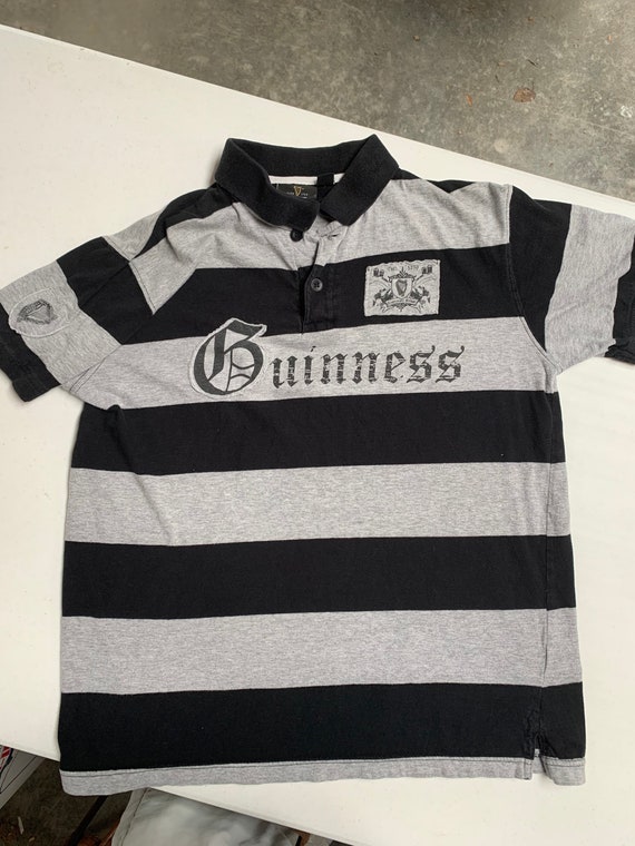 Guinness Beer Striped Polo Shirt Size 40 Official… - image 2