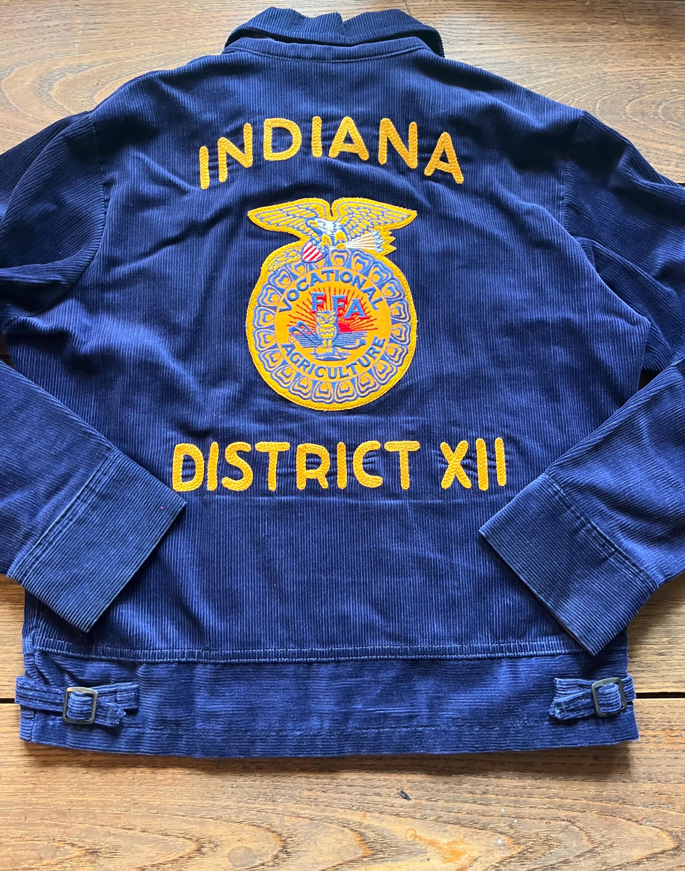 ヴィンテージ　FFAジャケット Vintage Indiana FFA Jacket Classic Blue Corduroy Logos Front