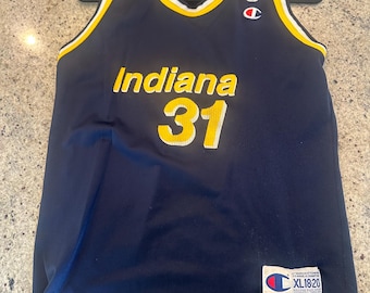 Vintage 90s Champion Jersey Indiana Pacers NBA Pinstripe #4 Travis