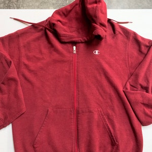 Vintage Champion Brand Maroon Hoodie Sweatshirt Large Quality Champion Pouch Pocket