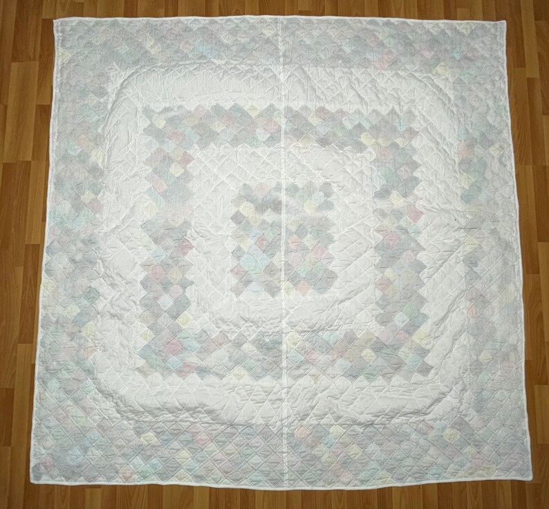 Boston Patterns Vintage Handmade Boston Commons Pattern Quilt Multi-color Squares 82 X ...