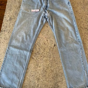 VTG Vintage LEVIS 505 Regular Fit Straight Leg Distressed Jeans 38 X 32 Holes Faded