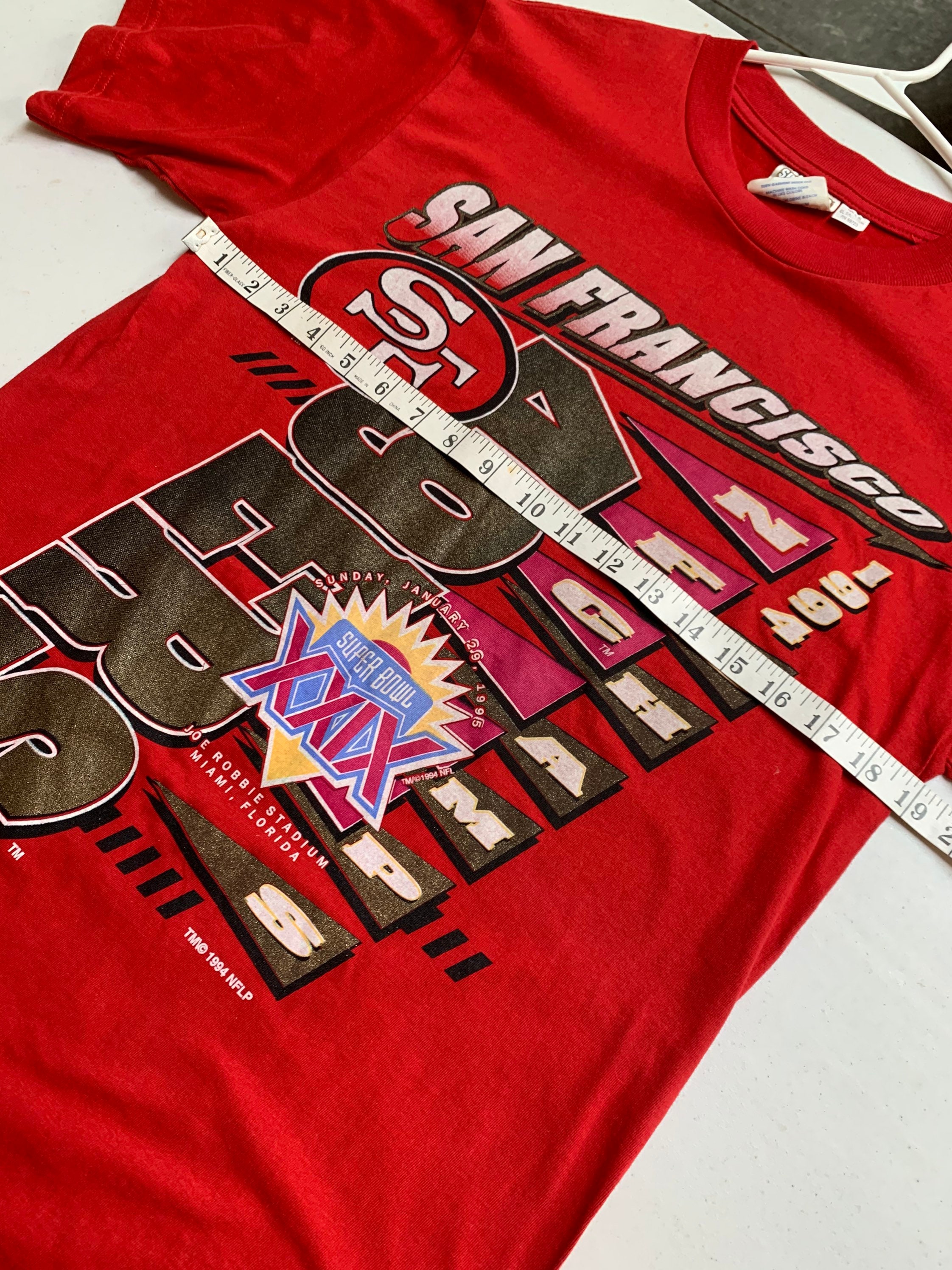 サンフランシスコ49ers NFLNUTMEG USA製 1995年TシャツXL Vintage San Francisco 49ers Super Bowl 29 T Shirt Size