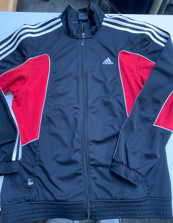 Adidas Full Zip Nylon Track Jacket Size Medium Quality Details EUC